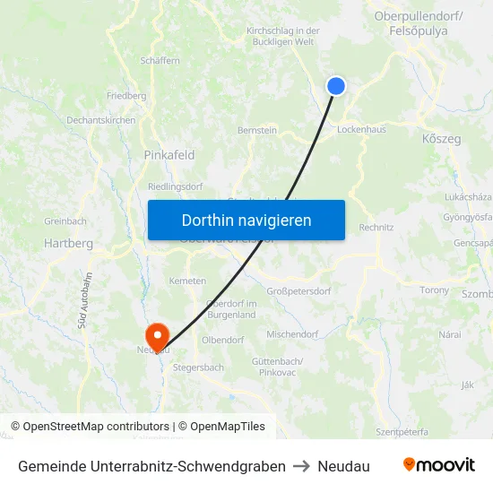 Gemeinde Unterrabnitz-Schwendgraben to Neudau map