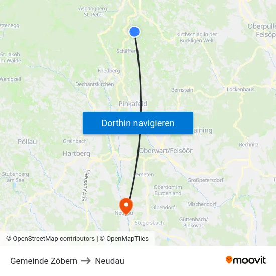 Gemeinde Zöbern to Neudau map