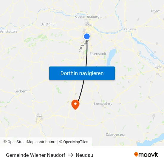 Gemeinde Wiener Neudorf to Neudau map