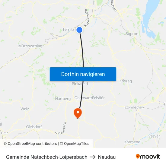 Gemeinde Natschbach-Loipersbach to Neudau map