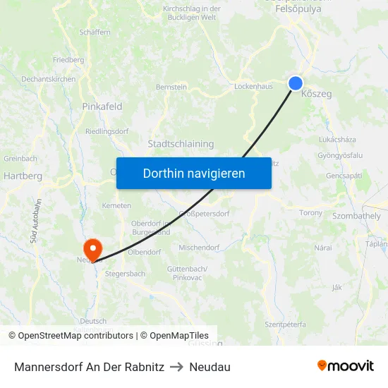 Mannersdorf An Der Rabnitz to Neudau map