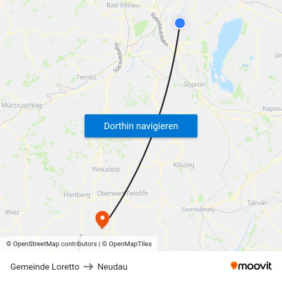 Gemeinde Loretto to Neudau map