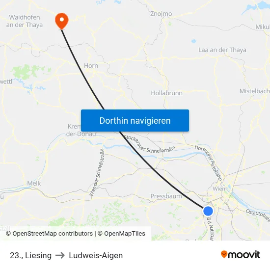 23., Liesing to Ludweis-Aigen map