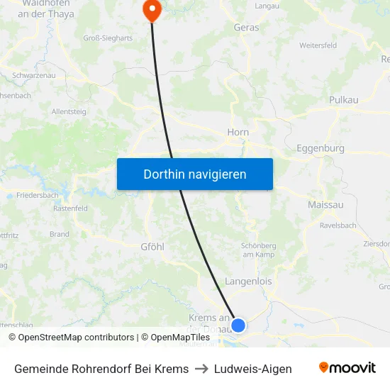 Gemeinde Rohrendorf Bei Krems to Ludweis-Aigen map