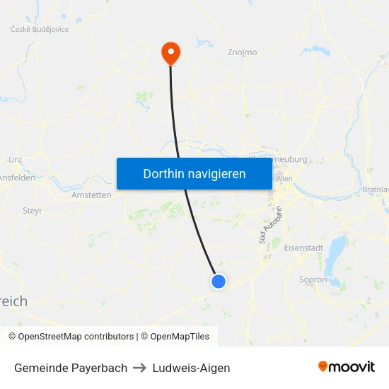 Gemeinde Payerbach to Ludweis-Aigen map