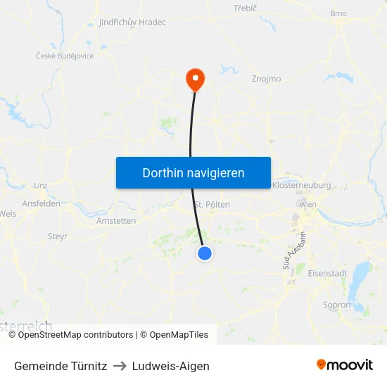 Gemeinde Türnitz to Ludweis-Aigen map