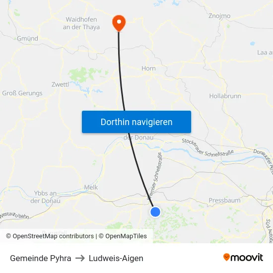 Gemeinde Pyhra to Ludweis-Aigen map