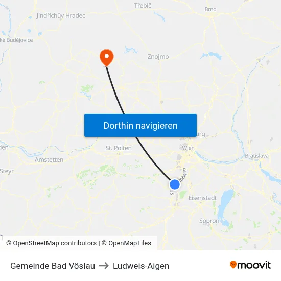 Gemeinde Bad Vöslau to Ludweis-Aigen map