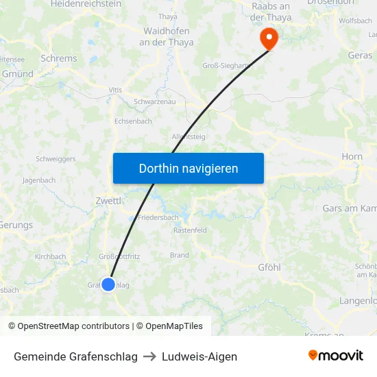 Gemeinde Grafenschlag to Ludweis-Aigen map