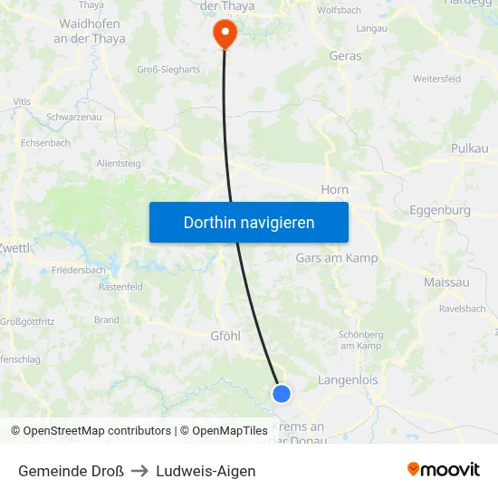 Gemeinde Droß to Ludweis-Aigen map
