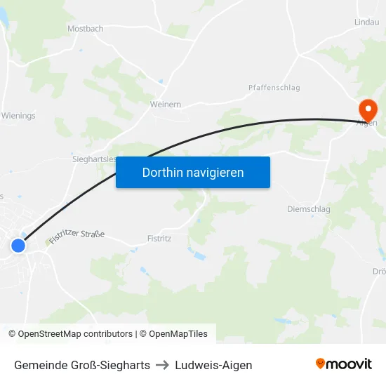 Gemeinde Groß-Siegharts to Ludweis-Aigen map
