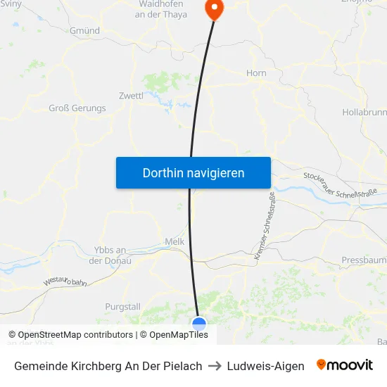 Gemeinde Kirchberg An Der Pielach to Ludweis-Aigen map