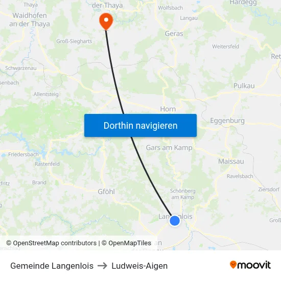 Gemeinde Langenlois to Ludweis-Aigen map