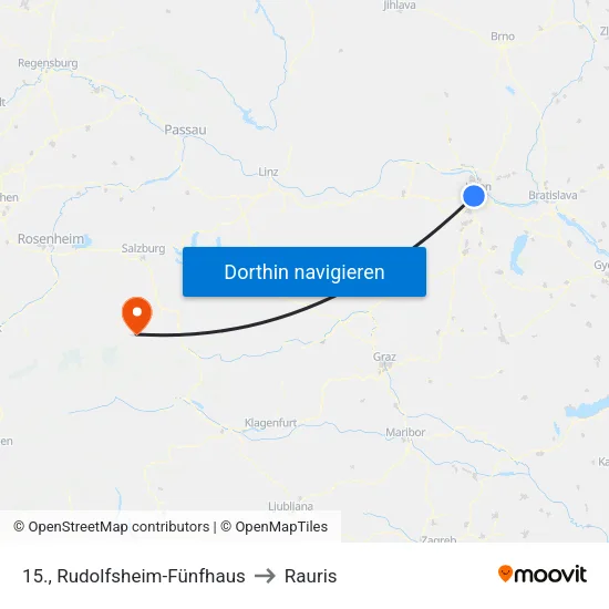 15., Rudolfsheim-Fünfhaus to Rauris map
