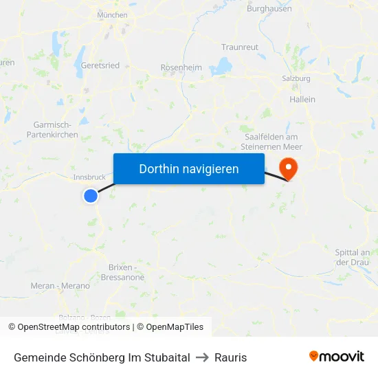 Gemeinde Schönberg Im Stubaital to Rauris map