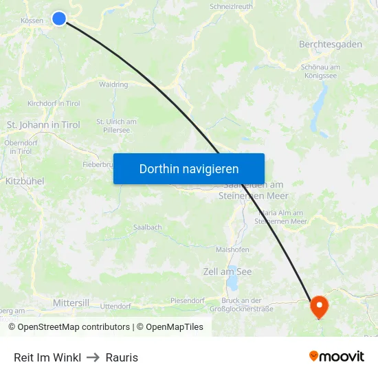 Reit Im Winkl to Rauris map