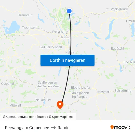 Perwang am Grabensee to Rauris map