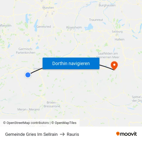 Gemeinde Gries Im Sellrain to Rauris map