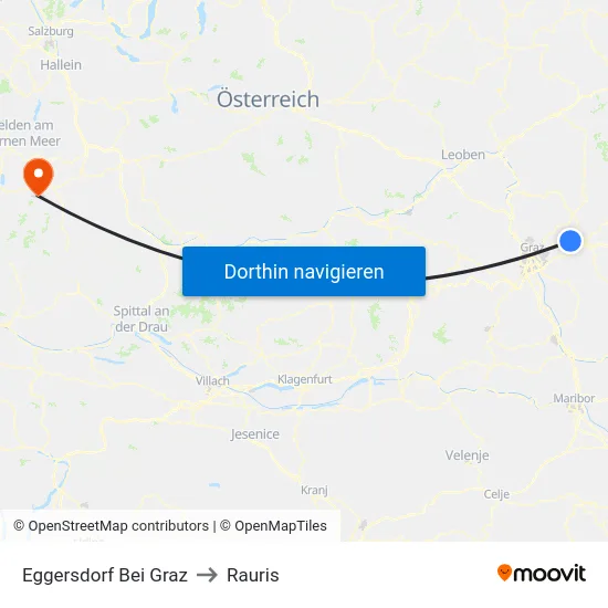 Eggersdorf Bei Graz to Rauris map
