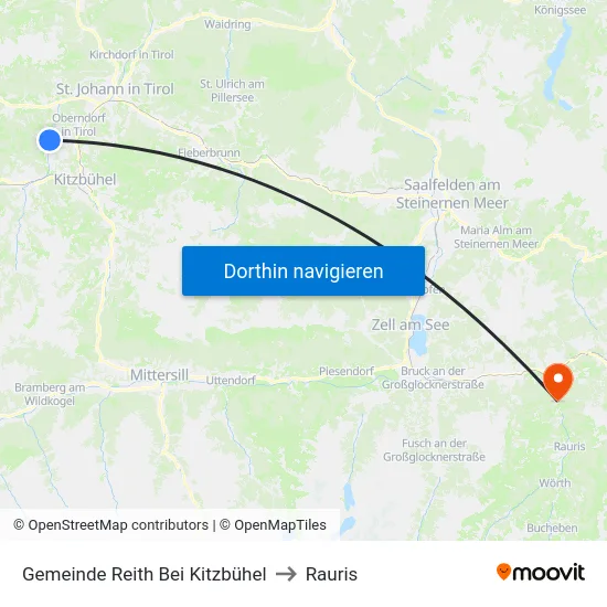 Gemeinde Reith Bei Kitzbühel to Rauris map