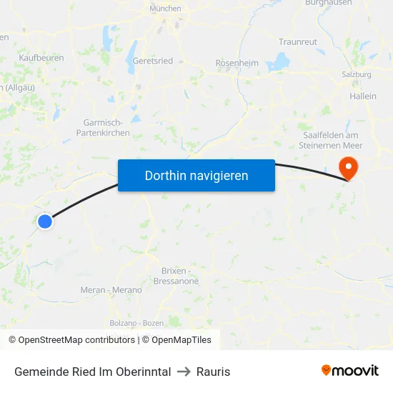 Gemeinde Ried Im Oberinntal to Rauris map