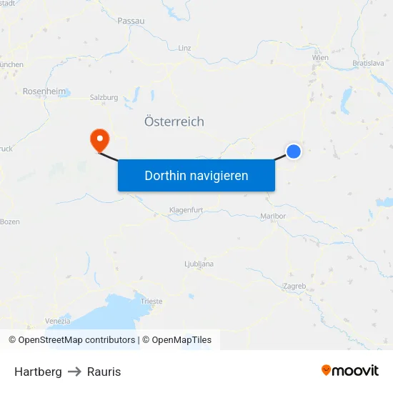 Hartberg to Rauris map