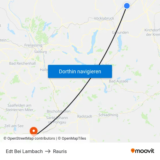 Edt Bei Lambach to Rauris map