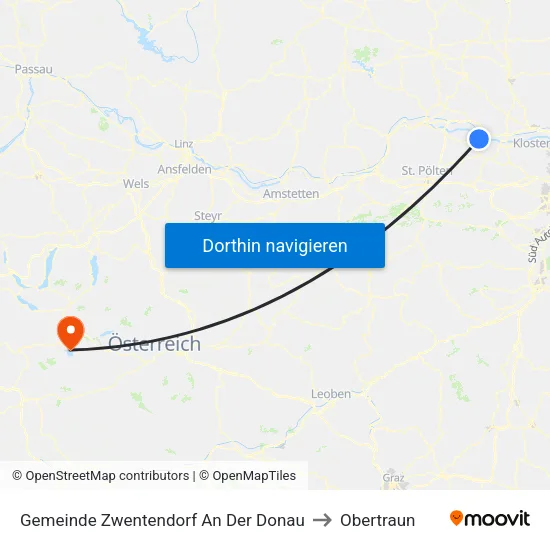 Gemeinde Zwentendorf An Der Donau to Obertraun map