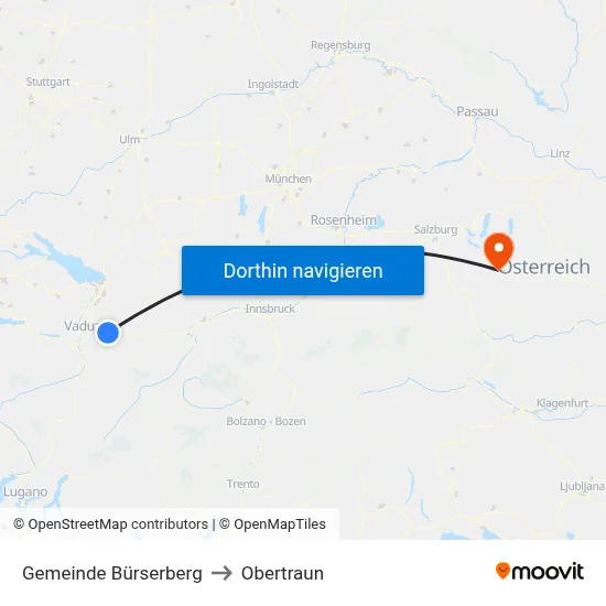 Gemeinde Bürserberg to Obertraun map