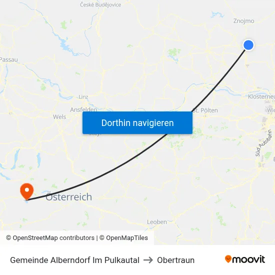 Gemeinde Alberndorf Im Pulkautal to Obertraun map