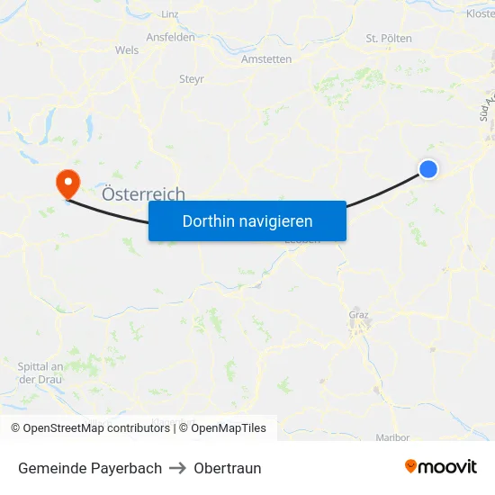 Gemeinde Payerbach to Obertraun map