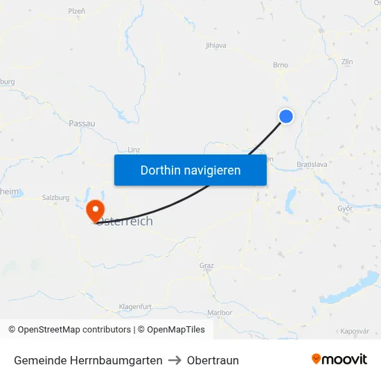 Gemeinde Herrnbaumgarten to Obertraun map