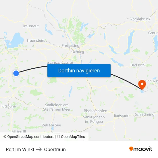 Reit Im Winkl to Obertraun map