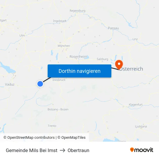 Gemeinde Mils Bei Imst to Obertraun map