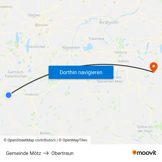 Gemeinde Mötz to Obertraun map