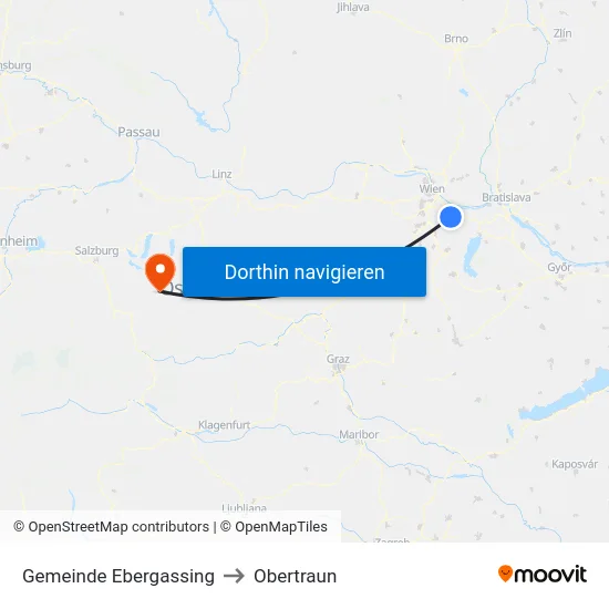 Gemeinde Ebergassing to Obertraun map