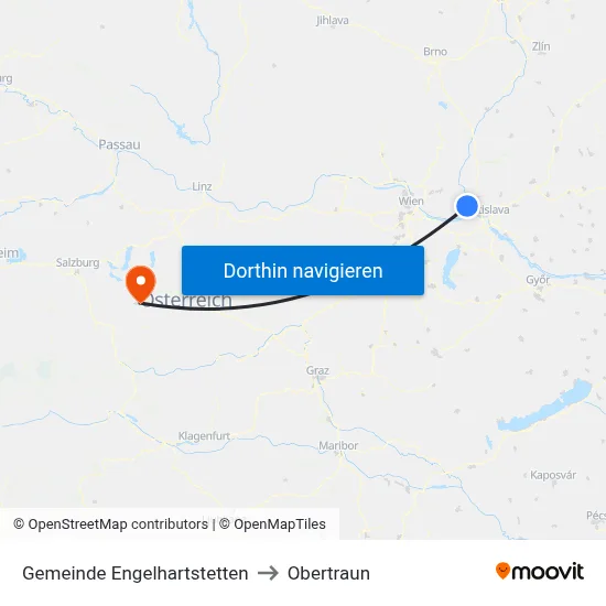 Gemeinde Engelhartstetten to Obertraun map