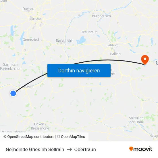 Gemeinde Gries Im Sellrain to Obertraun map