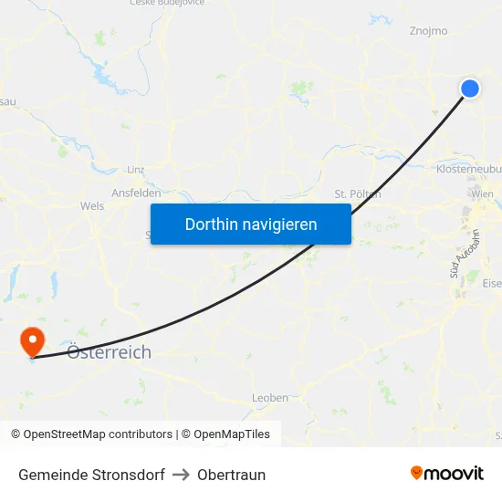 Gemeinde Stronsdorf to Obertraun map