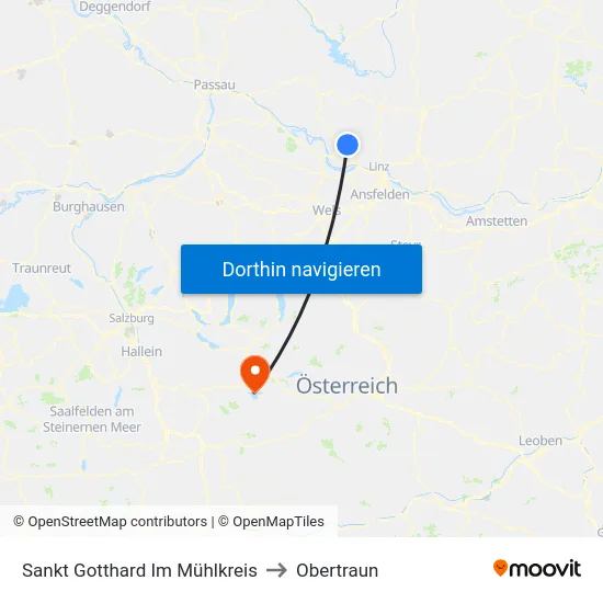 Sankt Gotthard Im Mühlkreis to Obertraun map