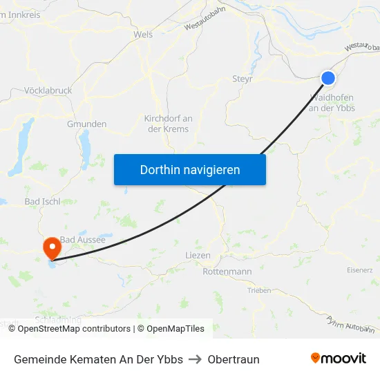 Gemeinde Kematen An Der Ybbs to Obertraun map