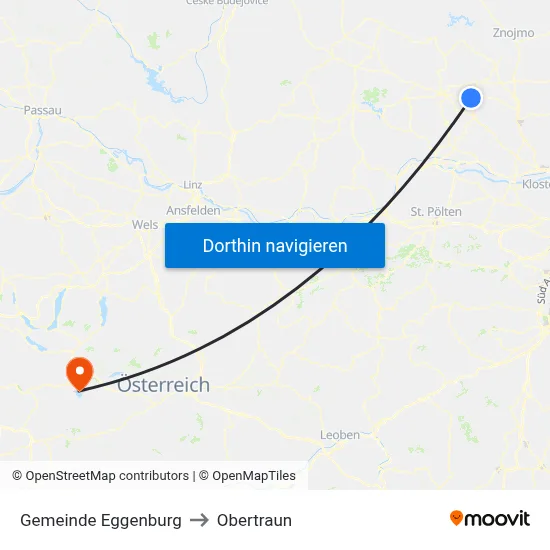 Gemeinde Eggenburg to Obertraun map