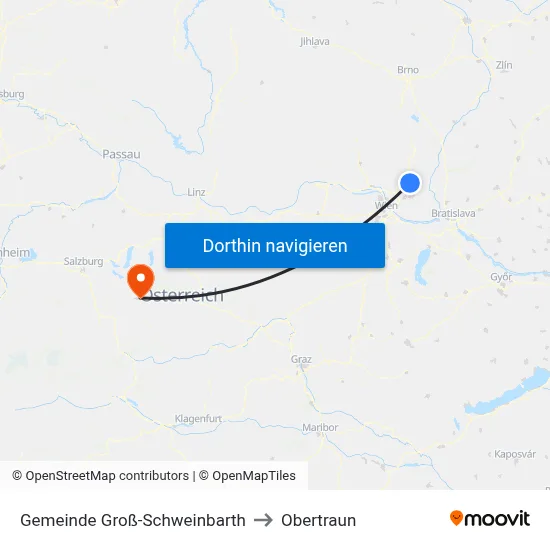 Gemeinde Groß-Schweinbarth to Obertraun map