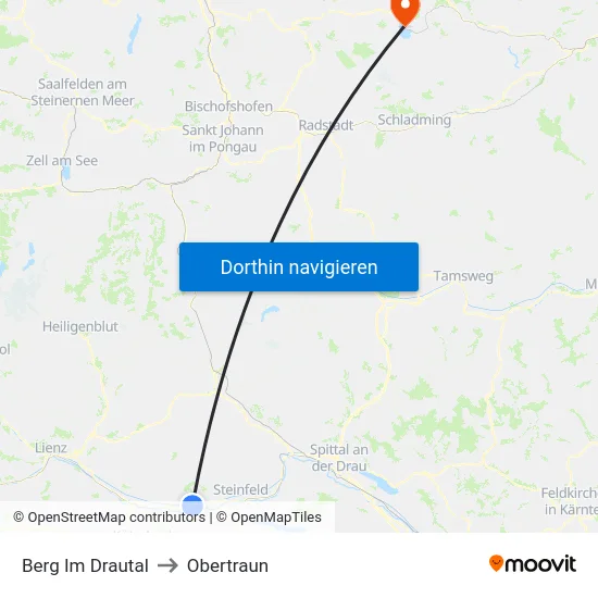 Berg Im Drautal to Obertraun map