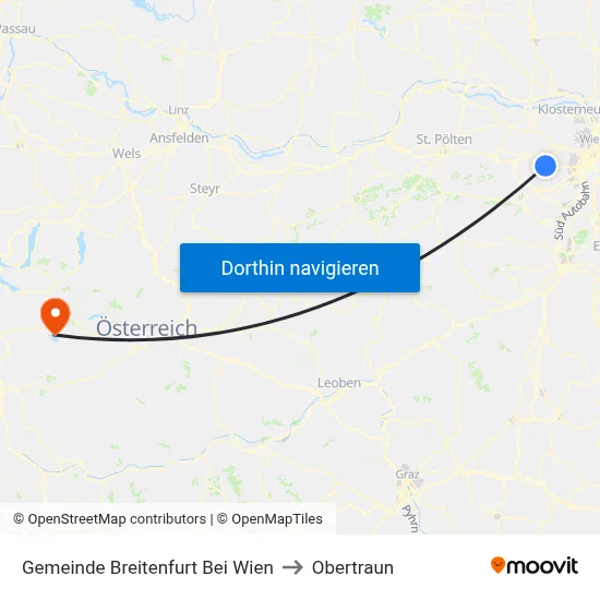 Gemeinde Breitenfurt Bei Wien to Obertraun map