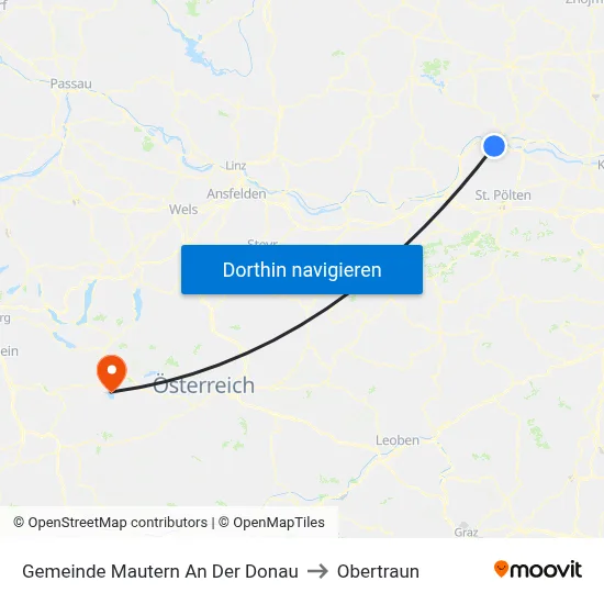 Gemeinde Mautern An Der Donau to Obertraun map
