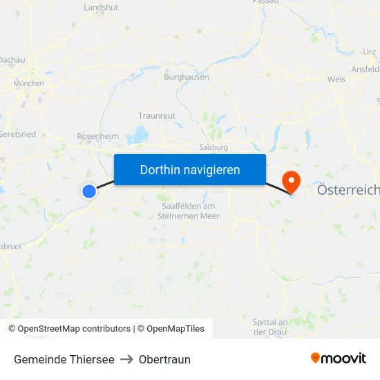 Gemeinde Thiersee to Obertraun map