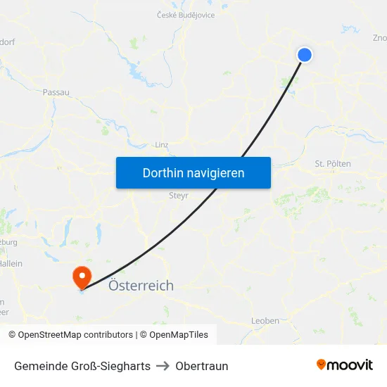 Gemeinde Groß-Siegharts to Obertraun map