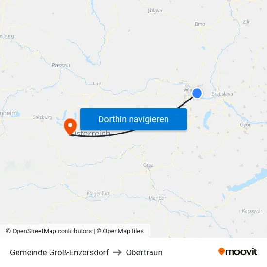 Gemeinde Groß-Enzersdorf to Obertraun map