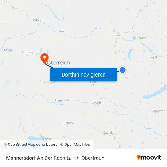 Mannersdorf An Der Rabnitz to Obertraun map